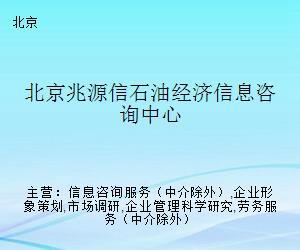 北京兆源信石油经济信息咨询中心 专业名称咨询服务助力企业精准定位